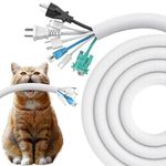 REFLYING Dog and Cat Cord Protector 3 Meters-25.4mm, Cable Tidy Sleeve, Protect Wires from Pets Chewing, Expandable Braided Cable Management Sleeve, Cable Wrap Cord Protector, White