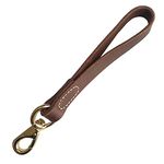 FAIRWIN Leather Short Dog Leash 12" Leather Dog Training Leash Traffic Lead Perfect for Large Dogs Training Handle Walking Laisse Cuir Chien Courte Width 3/4"