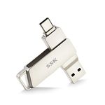 SSK 64GB USB C Flash Drive up to 200MB/s Transfer Speed Dual Connectors 2 in 1 Type C+USB 3.2 Thumb(Jump) Drive Memory Stick Thunderbolt 3 Compatible for Android Phone,Macbook/Pro/Air,and more