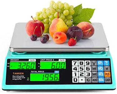 Price Computing Scale, Digital Food Commercial Scale, 88lb / 40kg Electronic Counting Scale with Green LCD Backlight for Farmers' Markets, Retail Stores, Meat, Vegetables and Fruits of Weighing Scale