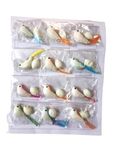 chuz n Pick A Set of 12 Colorful Artificial Mini Birds with Thier Eggs That can be Used for Home Party Decorations, Carnivals, Celebrations, School Projects, or Other Crafts.