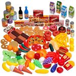 THE TWIDDLERS - 150 Pieces Pretend Play Food Toys, Role Play Kids Kitchen Accessories Toy Set for Boys & Girls - Includes Fruits & Vegetables