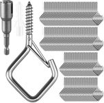 Emiluil 100 Pcs 304 Stainless Steel Eye Screw Hooks for Hanging Heavy Duty.Windproof Ceiling Hooks for Hanging Plants,Cup,Wind Chime,Bird Feeders,Christmas String Lights at Indoor&Outdoor 2.2 Inch