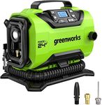 Greenworks 24V Cordless Tire Inflator, 160 PSI Portable Air Compressor,2 Power Sources, Auto Shut Off, for Car, Bicycle, Motorcycle, Air Boat, Inflatables, Tool-Only