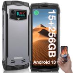 DOOGEE Smini Rugged Smartphone Android 13, 15GB+256GB/2TB Extension, Helio G99 Octa Core, 4.5'' QHD+ Small Rugged Phone, 50MP Camera, 3000mAh, 4G Dual SIM Rugged Mobile Phones, GPS/Face ID, NFC-Silver