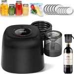 ikiu Electric Mason Jar Vacuum Sealer Kit with External Assembly Vacuum Pump for Food Storage, Automatic Vacuum Sealer Compatible with Vacuum Bag, Wine Bottle, Wide Mouth and Regular Mouth Mason Jars