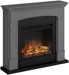 TAGU Helmi Cheminée électrique avec Chauffage, 1500W, Programmable sur 7 Jours, Thermostat numérique, Télécommande (Gris Uniforme)