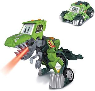 VTech Switch & Go Dinos Barro, el Tiranosaurio Rex 4x4, Dinosaurio electrónico interactivo transformable en coche con voz, funciones, más de 60 sonidos y frases, color verde (80-197222)