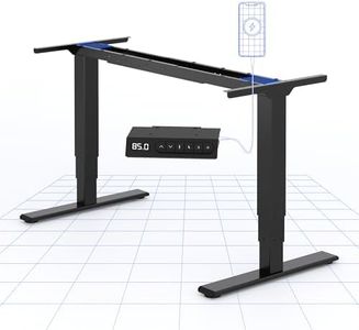FlexiSpot EC4 Bureau Assis Debout Capacité de Charge 120kg,Électrique à 2 Moteurs,Cadre de Bureau Réglable en Hauteur,Panneau de Contrôle avec Port-Type C/A,Système Anti-collision,Noir