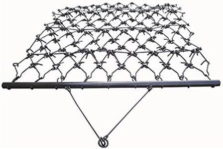 Field Tuff, 4' x 4' HDHA-44 Heavy-Duty Drag Harrow, ATV, UTVs, Lawn Tractors-7 Rows of Tines, 1/2" Teeth for Leveling, Grading, Pastures, Breaking up Soil, Black