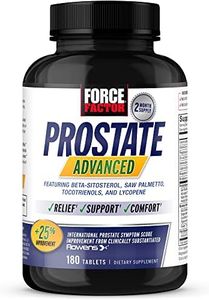 Force Factor Prostate Advanced, Health Supplement for Men for Reducing Nighttime Bathroom Trips, Bladder & Urinary Relief, with Saw Palmetto, Beta-Sitosterol, 180 Tablets (1-Pack)