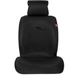 Sojoy IsoTowel Car Seat Cover for Front Seat,Microfiber Breathable Cloth Seat Protector,with Quick-Dry Non-Slip Back for All Workouts,All-Weather (Carbon Black, 1 Pcs)