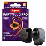 Alpine PartyPlug Pro Ear Plugs for Concerts - New & Improved High Fidelity Professional Earplugs, 21dB Noise Reduction, Hearing Protection for Music Festivals, Raves & Events, 3 Tip Sizes, Black