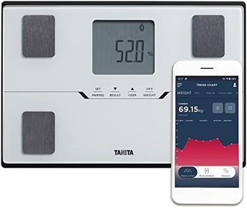 TANITA BC-401 Smart Scales for Body Weight and Fat | Compact Body Composition Scales with Bluetooth App | Family Digital Bathroom Scales for Fitness Tracking, BMR & Metabolic Age – White