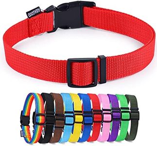 AMAGOOD Dog Collars for Medium and Large Dogs,Basic Dog Collars Easy to Use,Available in More 18 Sizes and Colors�（Large,Red）