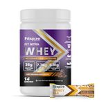 Fitspire Fit Nitra Whey Protein | 100g Serving | 36g Protein | 7.76g BCAA | 100% Authentic Whey | Muscle Growth & Recovery | DigeZyme For Easy Digestion (Free 1 Energy Bar) (Belgian Chocolate,1 lbs)