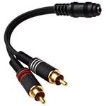 Seismic Audio - SA-i2RM1E - Female 1/8" (3.5mm) to Male RCA Patch Cable - For iPhone, iPod, Laptop, MP3, Android, etc - Hook to guitar and power amplifiers