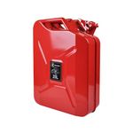 RocwooD Jerry Fuel Can 20 Litre Army Red Metal Gas Diesel Gasoline Petrol Oil Durable Travel 3 Welded Handles Portable Container For Cars Trucks Motorcycle