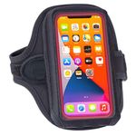 Armband for iPhone 6 6s Plus, LG G5 and Note 4/5 with case (fits with OtterBox Defender, Commuter & LifeProof Case) - Great for Running, Exercise & Workouts - Sweat-Resistant Design [Black]