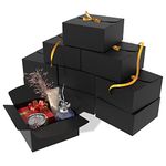 GINLEBO 8x8x4 Gift Boxes 10 Pcs Black Gift Boxes with Lids for Presents, Black Boxes for Gifts, Groomsmen Proposal, Christmas, Partys Favor