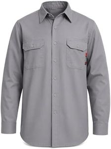 SRsafety Hi Vis FR Work Shirts,7.0oz Long Sleeve Flame Resistant Shirts for Men,100% Cotton High Visibility Fire Shirt
