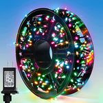 Quntis 164ft 2000Leds Christmas Lights Outdoor, Extra-Long Christmas Fairy Twinkle Lights with 8 Modes and Memory Function, Waterproof Led Cluster String Lights for Wedding Party Indoor Outdoor Christmas Tree Decorations, Multicolor