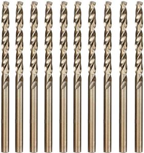 Migiwata 4.2mm Metric M35 Cobalt Steel Extremely Heat Resistant Twist Drill Bit Set of 10pcs with Straight Shank to Cut Through Stainless Steel Cast Iron and Other Hard Metals