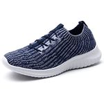 TIOSEBON Women's Lightweight Walking Shoes Comfortable Slip-On Running Sneakers Navy 11 US Wide