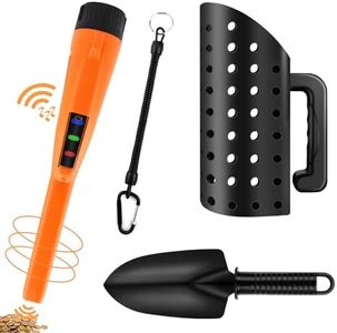 Dmyond Metal Detector Pinpointer & Accessories Kit, Waterproof Handheld Pin Pointer Wand, 3 Modes Detecting Search Pinpointing Finder Probe, Sand Sifter Scoop and Shovel, Beach Digging