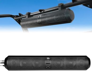 KEMIMOTO UTV Sound Bar SXS Speaker Wireless Control Bluetooth Compatible X3 SoundBar with 2X Tweeter and 4X Subwoofer Compatible with Polaris Can am Talon CForce for 1.56"- 2.25" Roll Cage