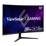 ViewSonic VX3218C-2K 32 Inch Curved 1ms 1440p 165hz Gaming Monitor with FreeSync Premium, Eye Care, HDMI and Display Port