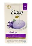 Dove Relaxing Lavender Beauty Bar - 4oz (113g) Pack of 6 - Imported