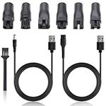 6 in 1 Charger USB Adapter Kit for Philips Shaver 5V 9W Charger Cable for 5521 Electric Hairdressers Shavers Beauty Instruments Purifiers Table Lamps and Others Charging Lead Travel Outdoor Home Use