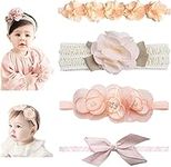 4 Pack Baby Girl Headbands, Elastic