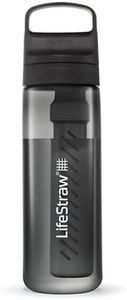 LifeStraw Go Series — BPA-Free Water Filter Bottle for Travel and Everyday Use Removes Bacteria, Parasites and Microplastics, Improves Taste, 22 oz, Nordic Noir