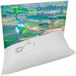 Earthing Grounding Pillowcase – made from 95% cotton and 5% soft silver thread to fit a standard UK pillow - supplied complete with a 5m cable and UK double outlet grounding plug, by Earth Potential