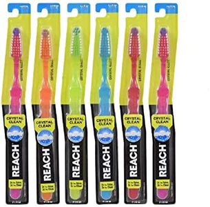 Reach Crystal Clean Firm Adult Toothbrush, 1 Each, Colors May Vary, 6 Piece