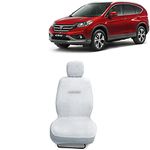 Kingsway® Towel Fabric Car Seat Covers Compatible with Honda CRV (Year 2012-2018), 100% Cotton, White Color, Complete Set of All Seats (Car Specific Front + Rear Seat Covers)