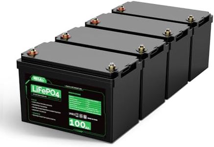 HQST 12V 400Ah LiFePO4 Battery, Group 31, 4 Pack of 100Ah Lithium Iron Phosphate Battery, Deep Cycle Lithium Battery, 10 Year Lifetime with Low & High Temp Protection for RV, Solar, Trolling Motor