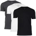 True Classic Tees, Premium Fitted Men's T-Shirt, V Neck, Classic 3-Pack, XX-Large, Black/Carbon/White