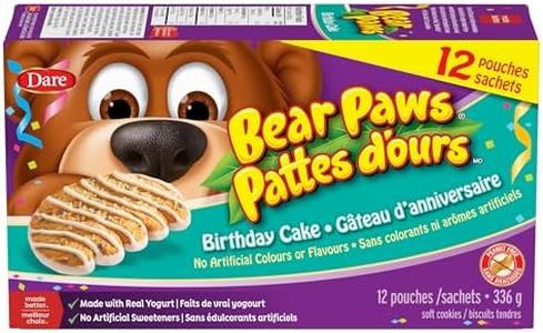 Bear Paws Birthday Cake Cookies - Soft Cookie Snack Packs, Family Size, Peanut Free School Snacks, 336g, 12 pouches