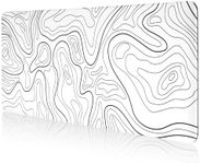 DAWNTREES White Desk Mat,90x40cm,Gaming Mouse Pad,Topographic Desk Pad Black and White Mouse Mat for Keyboard with Anti-Slip Rubber Base(90x40cm, White Topographic)