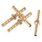 4pcs Brass Barbed Pipe Fitting Hose Tail Reducer Reducing Plug Faucet Irrigation Joint Coupler Connector 4-4mm