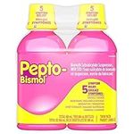 Pepto Bismol Liquid, Upset Stomach Relief, Diarrhea Relief, Heartburn, Nausea, Indigestion, Upset Stomach, Original Flavor, Pack of 2, 480mL each