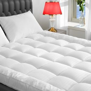 Twin XL Mattress Topper, Extra Thick Pillowtop, Cooling Plush Mattress Pad Cover for Back Pain Relief, Soft Down Alternative Fill Mattress Protector(39x80 Inches)