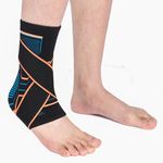 VITTO Ankle Support for Sprained Ankle, Arthritis, Joint Pain, Strains, Ankle Injury, Recovery, Rehab, Sports, Basketball - Multi Zone Compression Sleeve (L, with Strap)