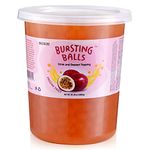 Popping Boba Pearls Bursting Tea Balls Drink & Dessert Topping Strawberry Mango Blueberry Passion Fruit Flavored Bubble Tea Pearls (Passion Fruit, 2 LB 1 Pack)