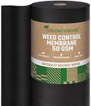 GardenGloss® 50m2 Weed Control Membrane (50gsm) - Water Permeable and Tearproof Weed Barrier Fabric - Weed Control Fabric with High UV-Stabilisation (50m x 1m, 1 roll)