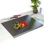 OrganizeMee Stainless Steel Worktop Platform (42 cm x 32 CM) Kitchen Cutting Board Board for Vegetables Fruits Healthy Safe Durable, Countertop (Platform Medium)