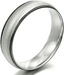 Gemini Custom Engrave Two Tone Black and Matte Silver Anniversary Wedding Titanium Ring Valentine Day Gift SzK